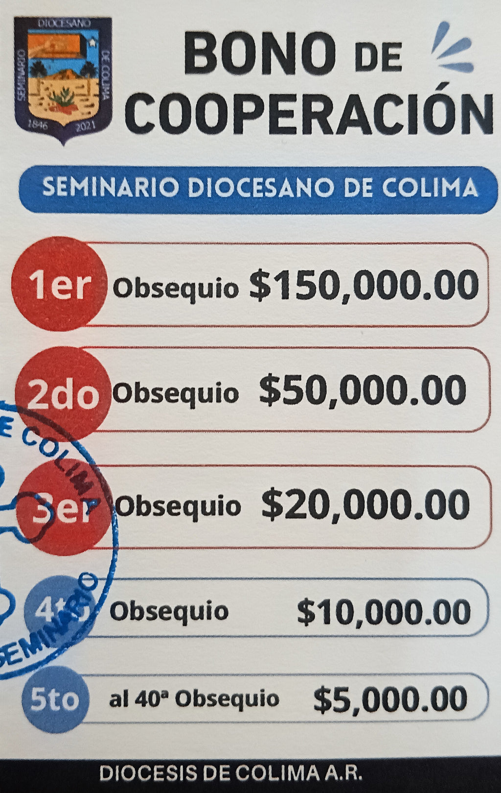 Rifa con Causa / Seminario Diocesano de Colima